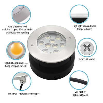 12V 24V एलईडी अंडरवाटर लाइट 9W 18W आरजीबी पूर्ण रंग स्टेनलेस स्टील IP68 स्विमिंग पूल के लिए रोशनी