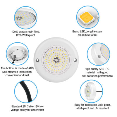 6W आरजीबी डीएमएक्स एलईडी पूल लाइट IP68 वाटरप्रूफ AC12V
