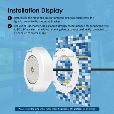 पानी के नीचे स्विमिंग पूल एलईडी रोशनी IP68 रंग बदल AC12v अंतर्निहित निरंतर वर्तमान चालक के साथ