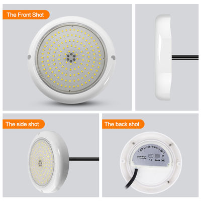 PAR56 एलईडी पूल लाइट RGB AC12V IP68 राल भरा ABS+PC सामग्री DIA152*26mm बीम कोण 120 डिग्री