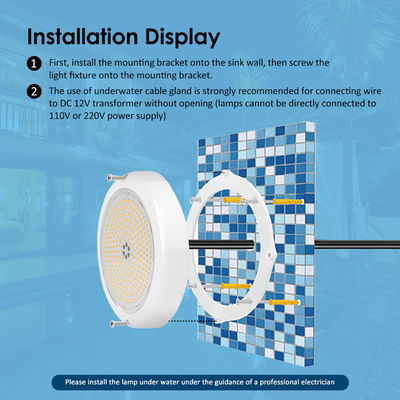 PAR56 LED पूल लाइट RGB AC12V IP68 रेज़िन से भरा ABS बॉडी