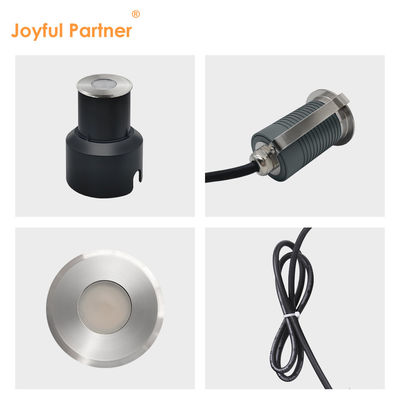 एलईडी भूमिगत लैंप स्टेनलेस स्टील 1W 2W एसी/डीसी 2700K-6000K DIA38MM फ्रोजन ग्लास के साथ