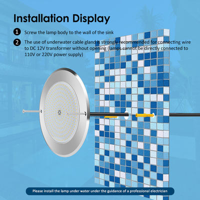 अंडरवाटर एलईडी स्विमिंग पूल लाइट्स 316 स्टेनलेस स्टील 25W Smd2835 राल भरा हुआ Rgb 3000K