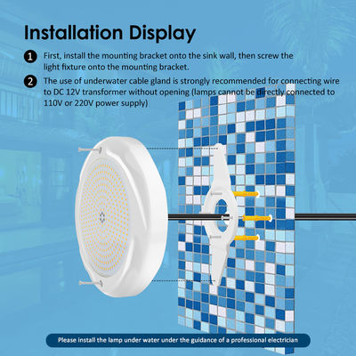 35W एलईडी स्विमिंग पूल लाइटिंग कंक्रीट पूल के लिए SPA 230*35mm ABS सामग्री AC12V RGB RGBW