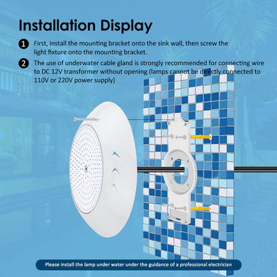 18W Par56 एलईडी स्विमिंग पूल सतह-माउंटेड एलईडी अंडरवाटर पूल लाइट्स AC 12V आरजीबी वाटरस्केप गार्डन के लिए