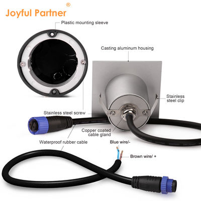 स्मार्ट एलईडी वॉल लैंप IP65 एल्यूमीनियम बॉडी स्क्वायर आकार डीसी 24v 1w 2w 3w एलईडी सीढ़ी प्रकाश