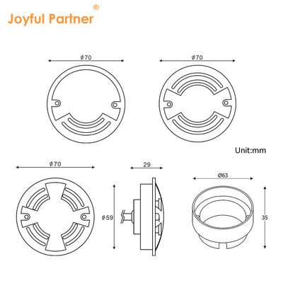 भूमिगत डेक लाइट 12/24DC IP67 वाटरप्रूफ 3W OSRAM SMD एलईडी एकल रंग CE ROHS 2 साल की वारंटी के साथ