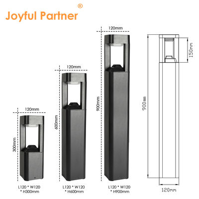 गार्डन लॉन लाइटिंग AC110-265V एल्यूमीनियम बॉडी L120*W120*H300MM उच्च दक्षता सजावट के लिए