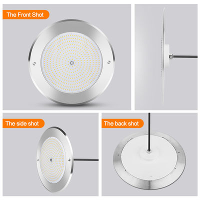 रिमोट कंट्रोल वाटर पूल लाइट्स स्टेनलेस स्टील 316 सरफेस माउंटेड 42W पूल लाइट AC12/24V RGB