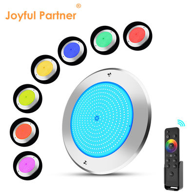 रिमोट कंट्रोल वाटर पूल लाइट्स स्टेनलेस स्टील 316 सरफेस माउंटेड 42W पूल लाइट AC12/24V RGB