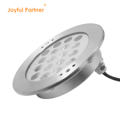 रिमोट और ट्रांसफार्मर के साथ रिसीज्ड अंडरवाटर लाइट DC24V 18W RGB 316 स्टेनलेस स्टील IP68