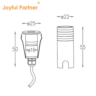 1W Mini Outdoor Deck Inground Light IP67 Cree XPE Dimmable With Aluminum Back Box DC24V