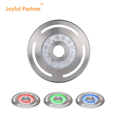 आउटडोर IP68 DMX RGB 24V सबमर्सिबल 9X3w LED अंडरवाटर फाउंटेन डांसिंग लाइट स्टेनलेस स्टील 316L, व्यास 285mm के साथ