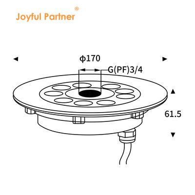 आनंददायक साथी स्टेनलेस स्टील IP68 जलरोधक DC24V 18W आरजीबी DMX पानी के नीचे एलईडी फव्वारा प्रकाश
