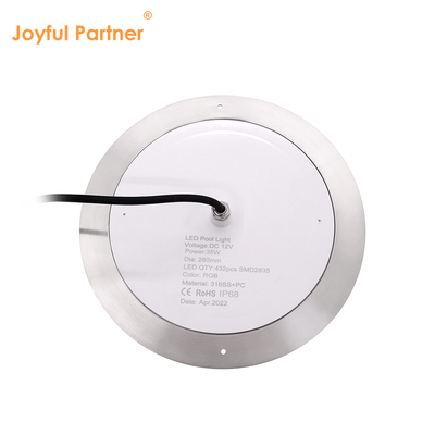 IP68 LED PAR56 पूल लाइट RGB रंग बदलने वाला 12VDC AC 35W DIA 280mm SMD2835 432pcs रंग पैकेज के साथ