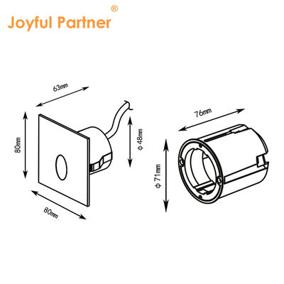 गोल एलईडी सीढ़ी प्रकाश 1W 2W कास्टिंग एल्यूमीनियम आवास दीवार बाहरी गलियारे के लिए घुड़सवार