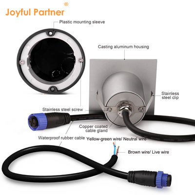 गोल एलईडी सीढ़ी प्रकाश 1W 2W कास्टिंग एल्यूमीनियम आवास दीवार बाहरी गलियारे के लिए घुड़सवार