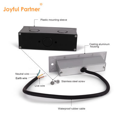 IP65 3W एलईडी स्टेप लैंप रिसेस्ड माउंट 145*45 मिमी Osram SMD एलईडी एकल रंग एल्यूमीनियम ग्लास क्लिप के साथ