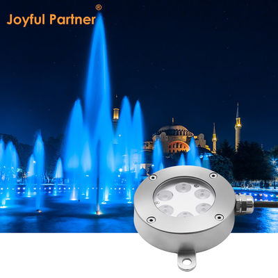 DMX512 नियंत्रणीय LED फाउंटेन लाइट DC24V 12W 3000K स्टेनलेस स्टील IP68 लैंडस्केप अंडरवाटर के लिए