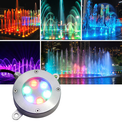 DMX512 नियंत्रणीय LED फाउंटेन लाइट DC24V 12W 3000K स्टेनलेस स्टील IP68 लैंडस्केप अंडरवाटर के लिए