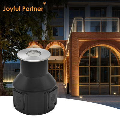 IP67 अंतर्निहित भूमिगत प्रकाश निम्न वोल्टेज 1W 3W 3000K DC24v स्टेनलेस स्टील फ्रंट कवर के साथ गोल वर्ग आकार