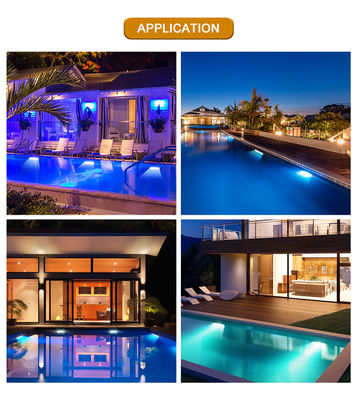 IP68 अंडरवाटर लाइटिंग आरजीबी रंग स्टेनलेस स्टील 316L 6*2W DC24V DMX 512 पानी के पर्दे के लिए नियंत्रित