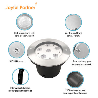 24VDC आउटडोर इनग्राउंड लाइट वाटरप्रूफ 6W 12W DIA160MM स्टेनलेस स्टील बॉडी फॉर प्रोजेक्ट