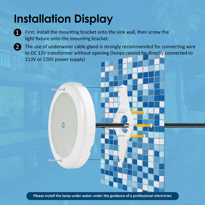 रंगीन पानी के नीचे एलईडी स्विमिंग पूल राल से भरा हुआ IP68 35W AC12V रिमोट कंट्रोल PAR56 सफेद प्रकाश