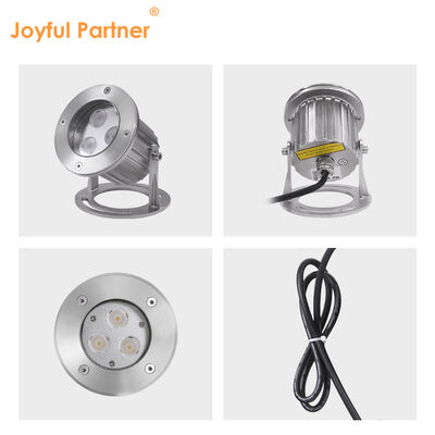 अंडरवाटर एलईडी लाइट्स 3x3W RGB 3in1 स्टेनलेस स्टील 316SS IP68 12V-24V लो वोल्टेज स्पॉटलाइट लैंडस्केप एप्लीकेशन के लिए