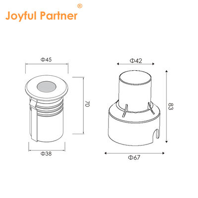 एलईडी अंडरग्राउंड लाइट IP67 3W 3 साल की वारंटी कटआउट 40-42MM चौकों के लिए फुटपाथ