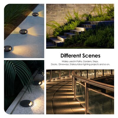 साइड व्यू अंडरग्राउंड लैंप 12V-24V DC IP67 एल्यूमिनियम हाउसिंग DIA60MM वन टू साइड-वे