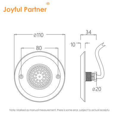 एलईडी PAR56 एलईडी स्विमिंग पूल लाइट 6W SMD2835 आयाम 110*34MM 20pcs/CTN DC12V स्टेनलेस स्टील 316 ABS के साथ