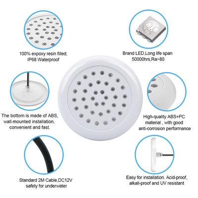RGB स्विमिंग पूल लाइट अल्ट्रा थिन रेज़िन भरा SMD5050 DC12V वाटरप्रूफ रिमोट कंट्रोल एंटी सॉल्टी वाटर