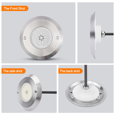 एलईडी पूल लाइट्स DC12V 42W 10MM मोटाई एकीकृत SMD 2835 आरजीबी रंग बदलने वाले राल स्टेनलेस स्टील सामग्री से भरा