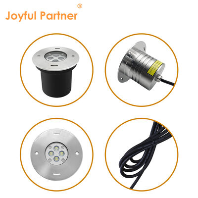 पानी के नीचे एलईडी लाइटिंग फिक्स्चर रिसेस्ड माउंट 4 * 2.5W RGB3in1 DMX 24 वोल्ट IP68 स्टेनलेस स्टील सामग्री शरीर