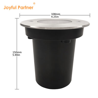 एलईडी भूमिगत प्रकाश 3W 6W जलरोधक DIA108MM एल्यूमीनियम आवास स्टेनलेस स्टील फ्रंट कवर के साथ