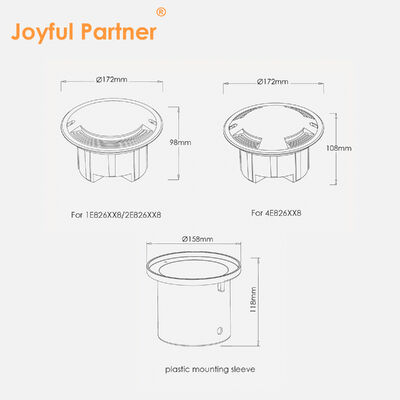 ड्राइव ओवर लाइट 1/2/4-साइड साइड-एमिटिंग 8W CREE COB एलईडी आउटडोर फुटपाथ उपयोग के लिए टिकाऊ एल्यूमीनियम आवास