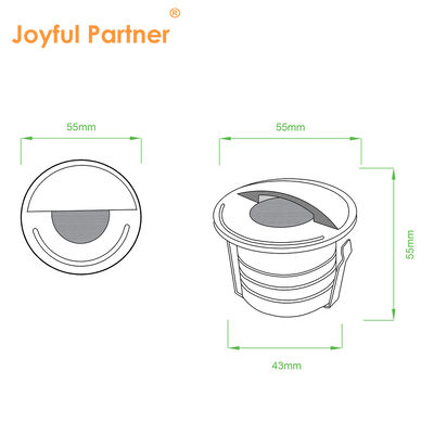 एलईडी भूमिगत रोशनी 3W AC 85-265V 1/2/3/4 साइड DIA55MM*H55MM 0.5M पावर केबल के साथ ऑप्टिकल लेंस