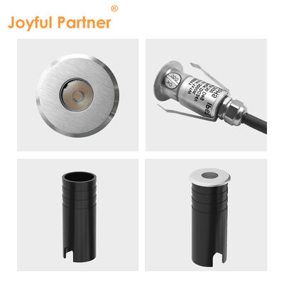 एलईडी अपलाइट 316 स्टेनलेस स्टील कवर एल्यूमिनियम लैंप बॉडी टेम्पर्ड ग्लास IP67 1W गर्म सफेद 3000K