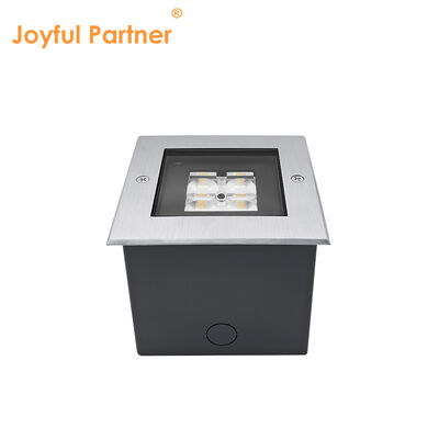 स्क्वायर इनग्राउंड डेक अपलाइट 125 * 125 मिमी एडीसी 12 डाई-कास्टिंग एल्यूमीनियम हाउसिंग हाई एसएमडी एलईडी डीप एंटी-ग्लेयर डिज़ाइन के साथ