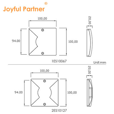 वर्ग पक्षीय उत्सर्जक पथ रोशनी SMD2835 एलईडी 100*100MM शुद्ध एल्यूमीनियम 6063 24VDC IP67 रेटिंग
