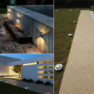 साइड इमिटिंग इनग्राउंड लाइट स्टेनलेस स्टील कवर 10W ओएसआरएएम एसएमडी डीआईए 172 एमएम एबीएस माउटिंग आस्तीन के साथ