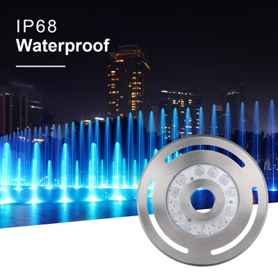 एलईडी फाउंटेन लाइट 316L स्टेनलेस स्टील टेम्पर्ड ग्लास DC12V24V 12x3W RGB3in1 LED CRI85