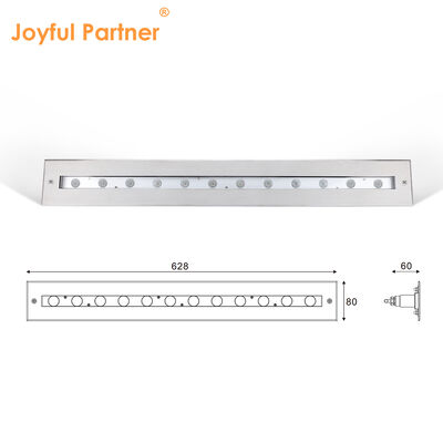 पानी के नीचे रैखिक प्रकाश DC12V 316 स्टेनलेस स्टील DMX 512 RGB 12W 24W 628MM लंबाई के लिए झरना