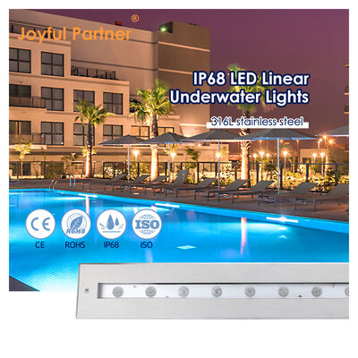 पानी के नीचे रैखिक प्रकाश DC12V 316 स्टेनलेस स्टील DMX 512 RGB 12W 24W 628MM लंबाई के लिए झरना