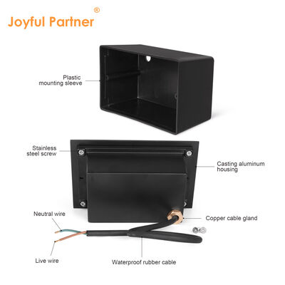 एलईडी रिसेस्ड आउटडोर वॉल लाइट 2W IP65 माउंट स्लीव Ra85 ऑप्टिकल लेंस AC100-240V के साथ