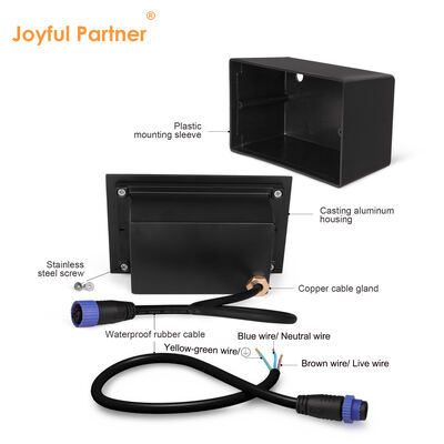 एलईडी रिसेस्ड आउटडोर वॉल लाइट 2W IP65 माउंट स्लीव Ra85 ऑप्टिकल लेंस AC100-240V के साथ