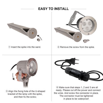 प्लास्टिक स्पाइक LED GU10 MR16 बल्ब के साथ वाटरप्रूफ LED गार्डन स्पॉट लाइट गार्डन यार्ड के लिए