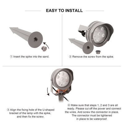एलईडी उद्यान स्पॉट लाइट समायोज्य बीम कोण उद्यान उच्चारण के लिए एल्यूमीनियम फिक्स्चर