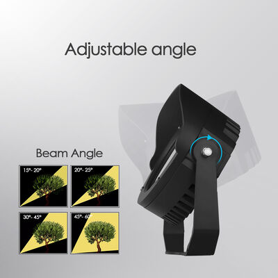 एलईडी गार्डन स्पॉट लाइट 36W बिल्ट-इन DMX512 ड्राइवर DC24V RGB3in1 ब्लैक आउटडोर पाउडर कोटिंग हाउसिंग व्यास 160MM